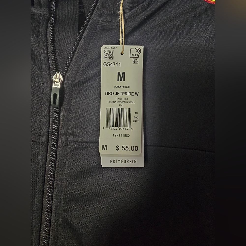 Adidas Black Tracksuit with Multicolor Stripes - Picture 3 of 4